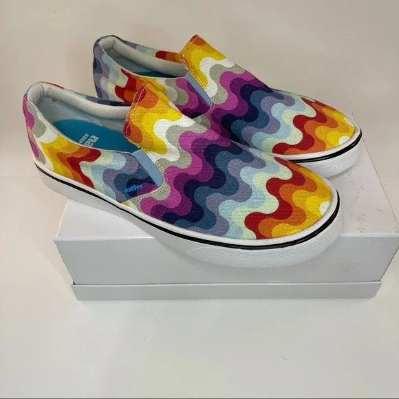 Native Shoes Native Mens White Miles Denim Print Size Poshmark